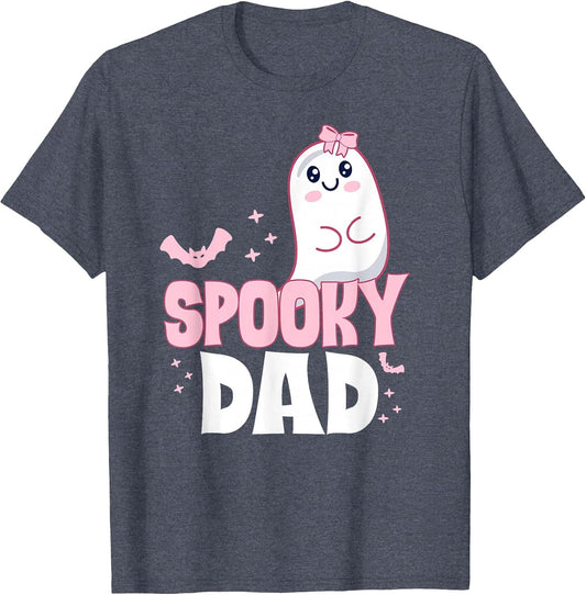 Spooky Dad Family Cute Pink White Ghost Boo Halloween