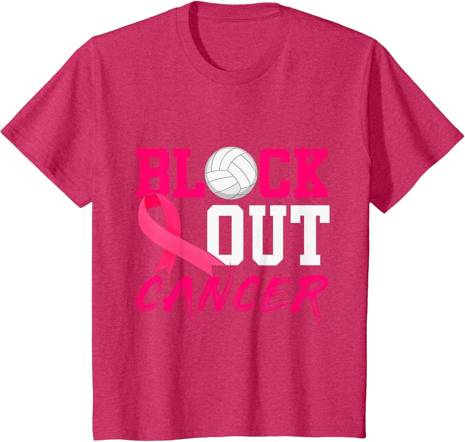 Volleyball Breast Cancer Awareness Block Out Cancer