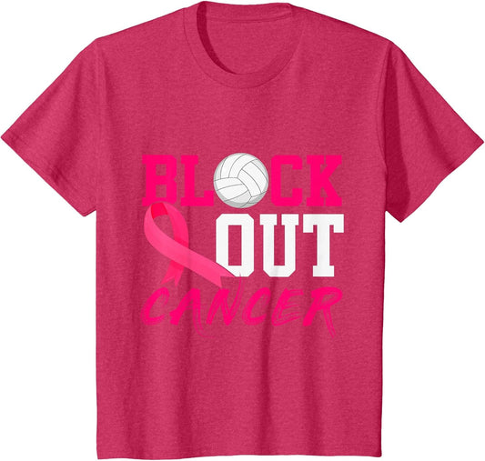 Volleyball Breast Cancer Awareness Block Out Cancer
