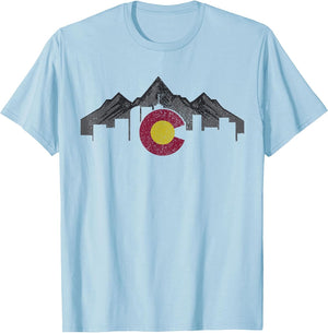 Colorado Mountains Flag Denver Skyline Souvenir Gift