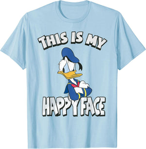 Disney Mickey and Friends Donald Duck Happy Face , Men, Baby Blue, 3X-Large