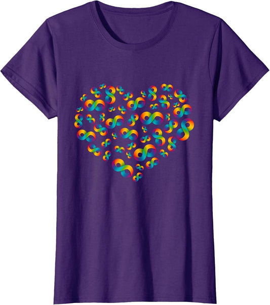 Autism Awareness Heart Acceptance Rainbow Infinity Symbol
