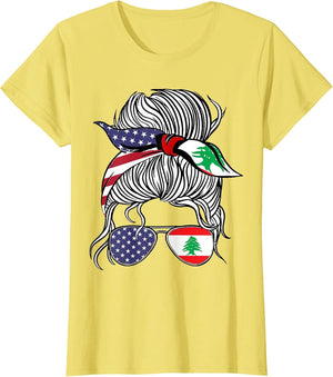 American Lebanese Patriot Flag Women Girl Lebanon Grown