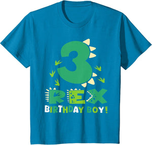 Kids Three Rex 3rd Birthday Third Dinosaur 3 Year Old Bday Boy
