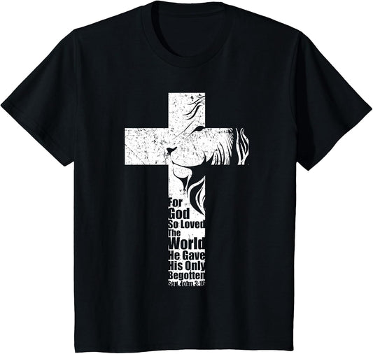John 3:16 Christian Cross Lion Gifts Bible Verse Sayings Men