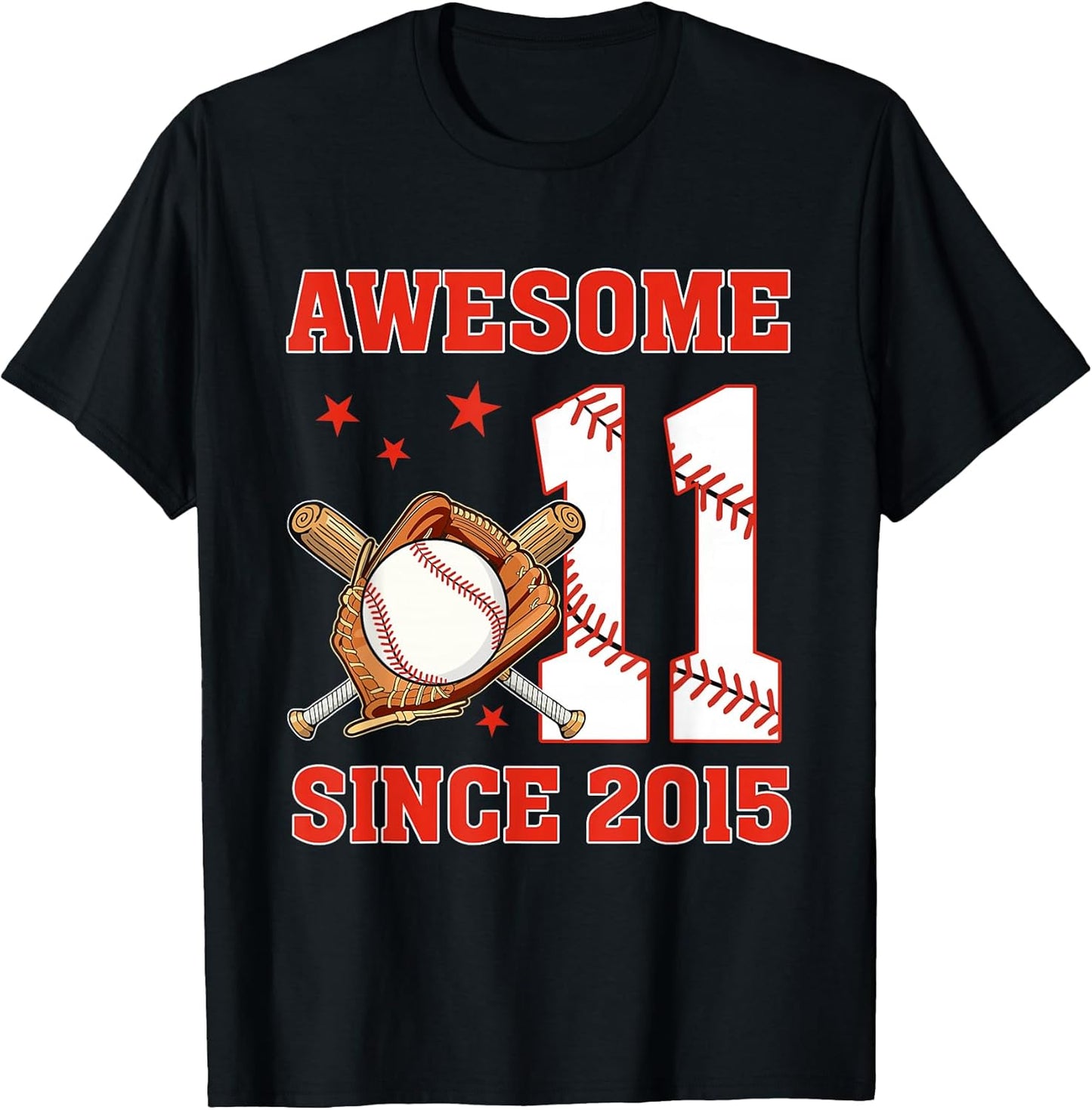 Awesome Since 2015 11 Year Old Boys Bday Baseball Theme