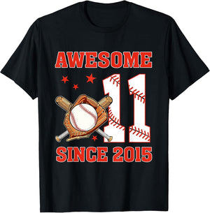 Awesome Since 2015 11 Year Old Boys Bday Baseball Theme