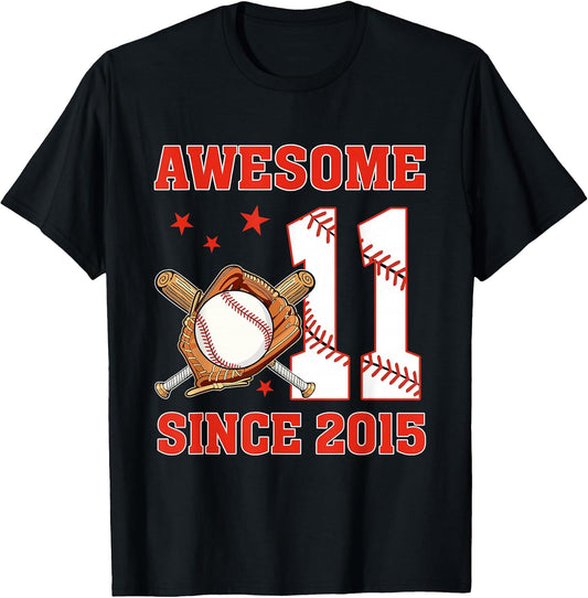 Awesome Since 2015 11 Year Old Boys Bday Baseball Theme