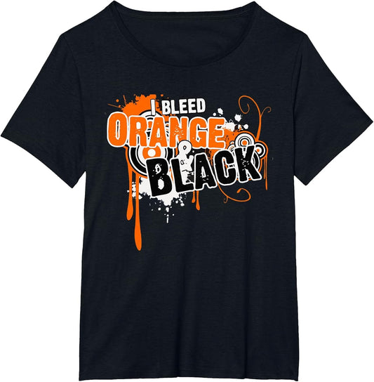 I Bleed Black & Orange Sports Team Game Day