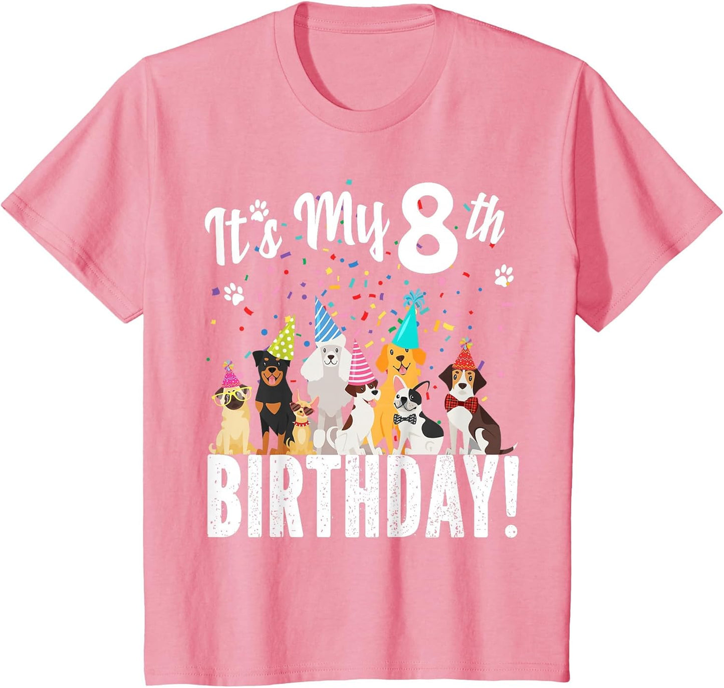 its My 8th Birthday Shirt Toddler Girl with Dogs (Eight)