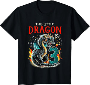 Turning 3 Year Old Birthday Boy Dragon 3rd Bday Girl