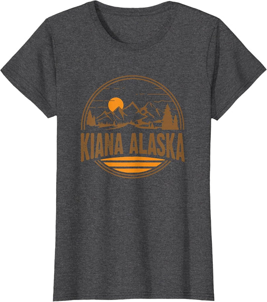 Vintage Kiana, Alaska Mountain Hiking Souvenir Print