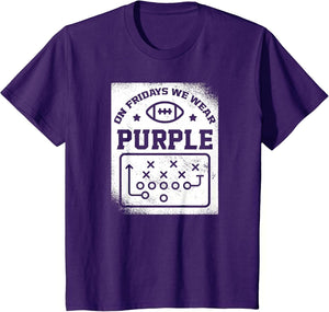 On Fridays We Wear Purple High School Football School Spirit