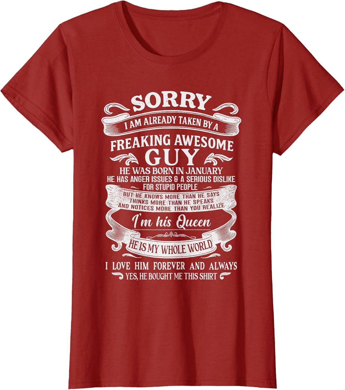 I Am Already Taken by Freaking Awesome Guy Born in January