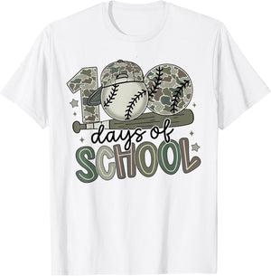 100 Days of School Baseball Camo Boys