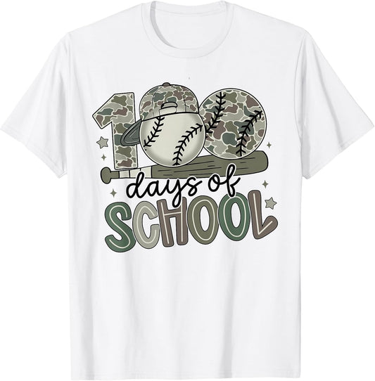 100 Days of School Baseball Camo Boys