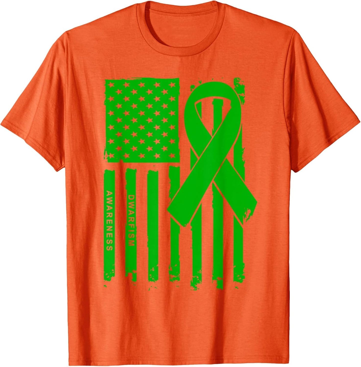 American Flag Green Ribbon Dwarfism Awareness