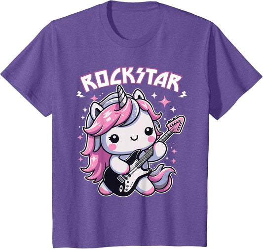 Rockstar Unicorn Playing Guitar Guitarist Kids Girls