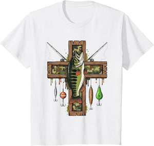 Hunting Fishing Faith Christian Camo Bass Fishing Fisherman