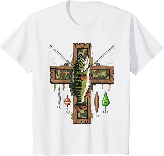 Hunting Fishing Faith Christian Camo Bass Fishing Fisherman