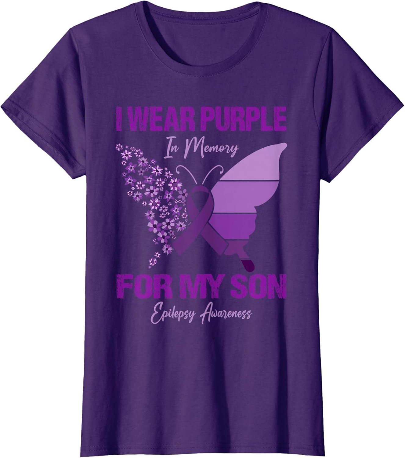 I Wear Purple in Memory for My Son Epilepsy Awareness Ribbon