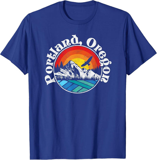 Portland Oregon Vintage Mountain Outdoor Hiking Shirt
