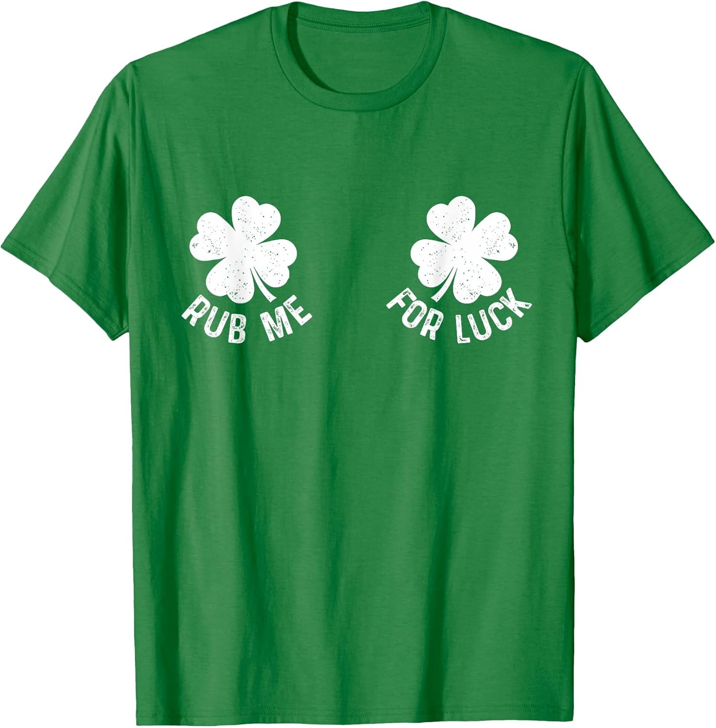 Rub Me for Luck Shamrock Boobs Funny St Patricks Day Humor