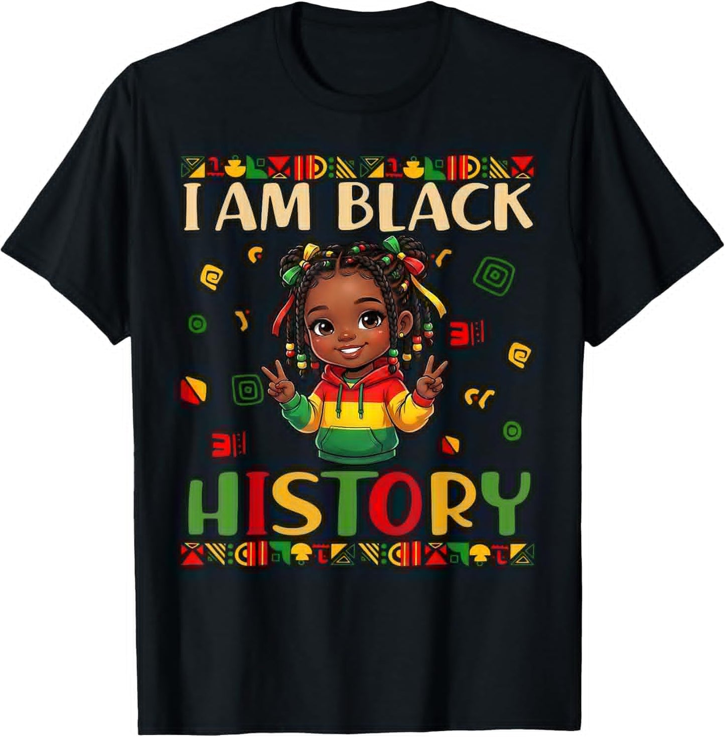 I Am Black History Month Cute Messy Bun Girl Kids Toddlers