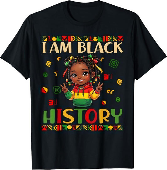 I Am Black History Month Cute Messy Bun Girl Kids Toddlers