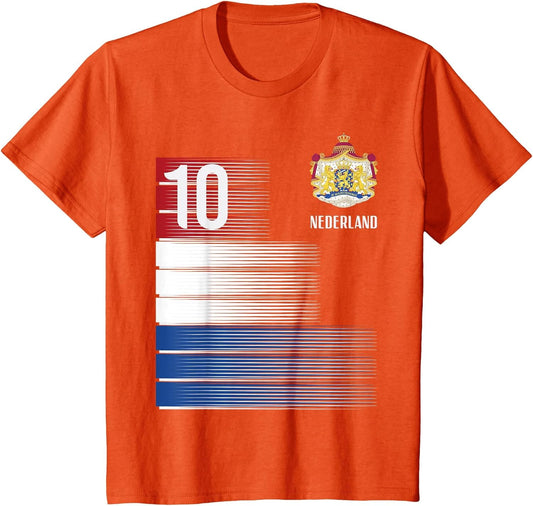 Netherlands Flag 10 Dutch Orange Soccer Men Women Kids Boys