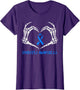 Type 1 Diabetes Awareness T1D Skeleton Heart Ribbon Blue