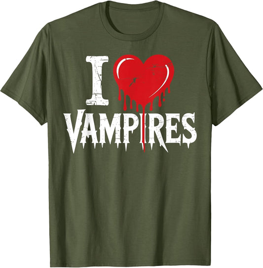 I Love Vampires Red Heart Horror Spooky Ghost Halloween