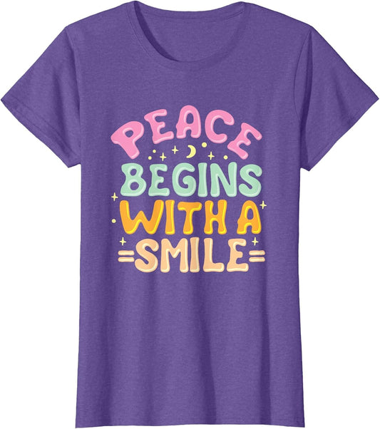 Peace Begins with a Smile Woman Children Men