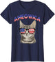 Ameowica USA Cat Kitten Patriotic Sunglasses Funny