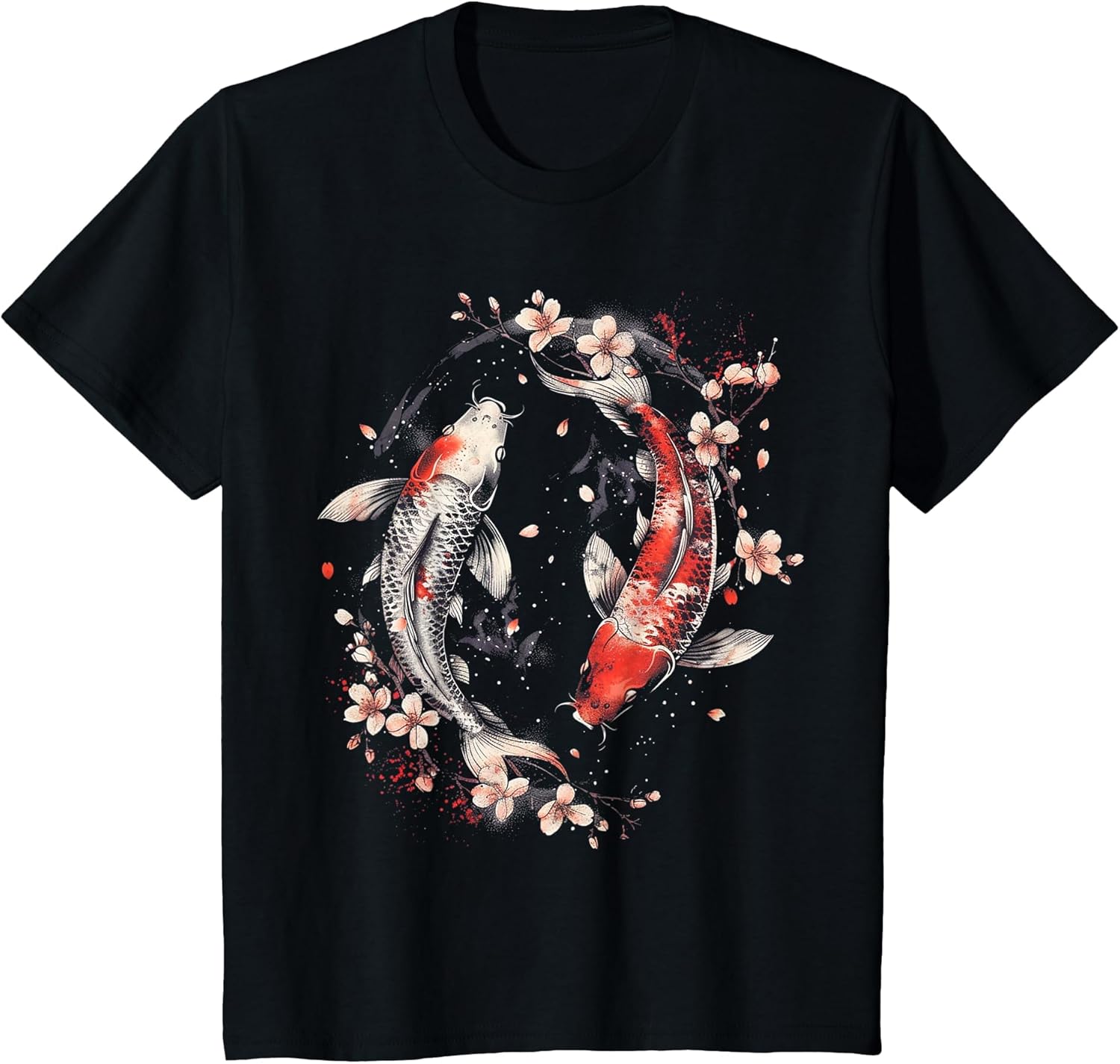 Cherry Blossom Koi Carp Fish Japanese Sakura Graphic Art