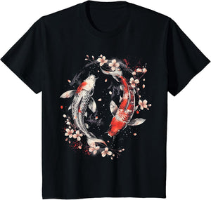 Cherry Blossom Koi Carp Fish Japanese Sakura Graphic Art