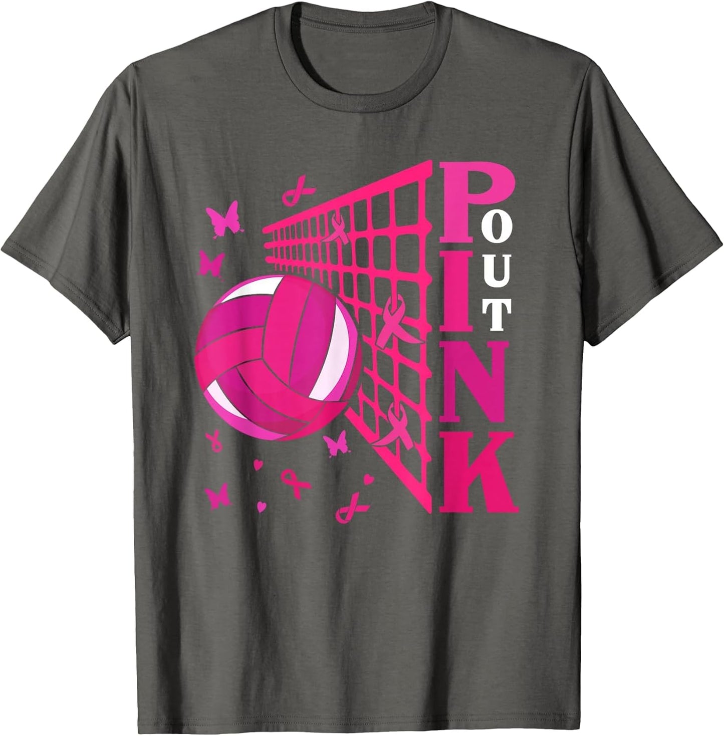 Cute Pink Out Volleyball Breast Cancer Awareness Pink Ribbon
