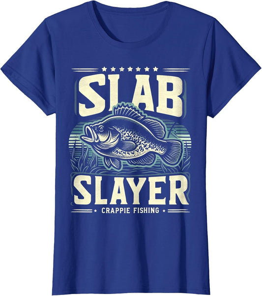 Slab Slayer Fishermen Women Kids Funny Crappie Fishing