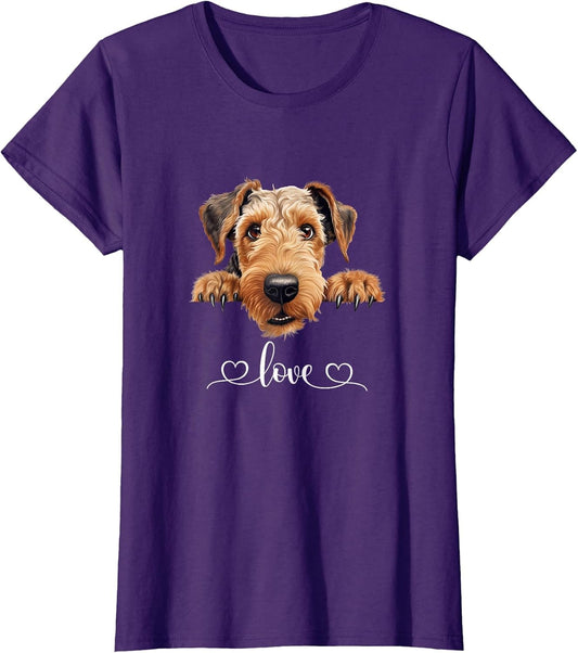 Cute Dog Graphic Love Puppy Airedale Terrier Dog