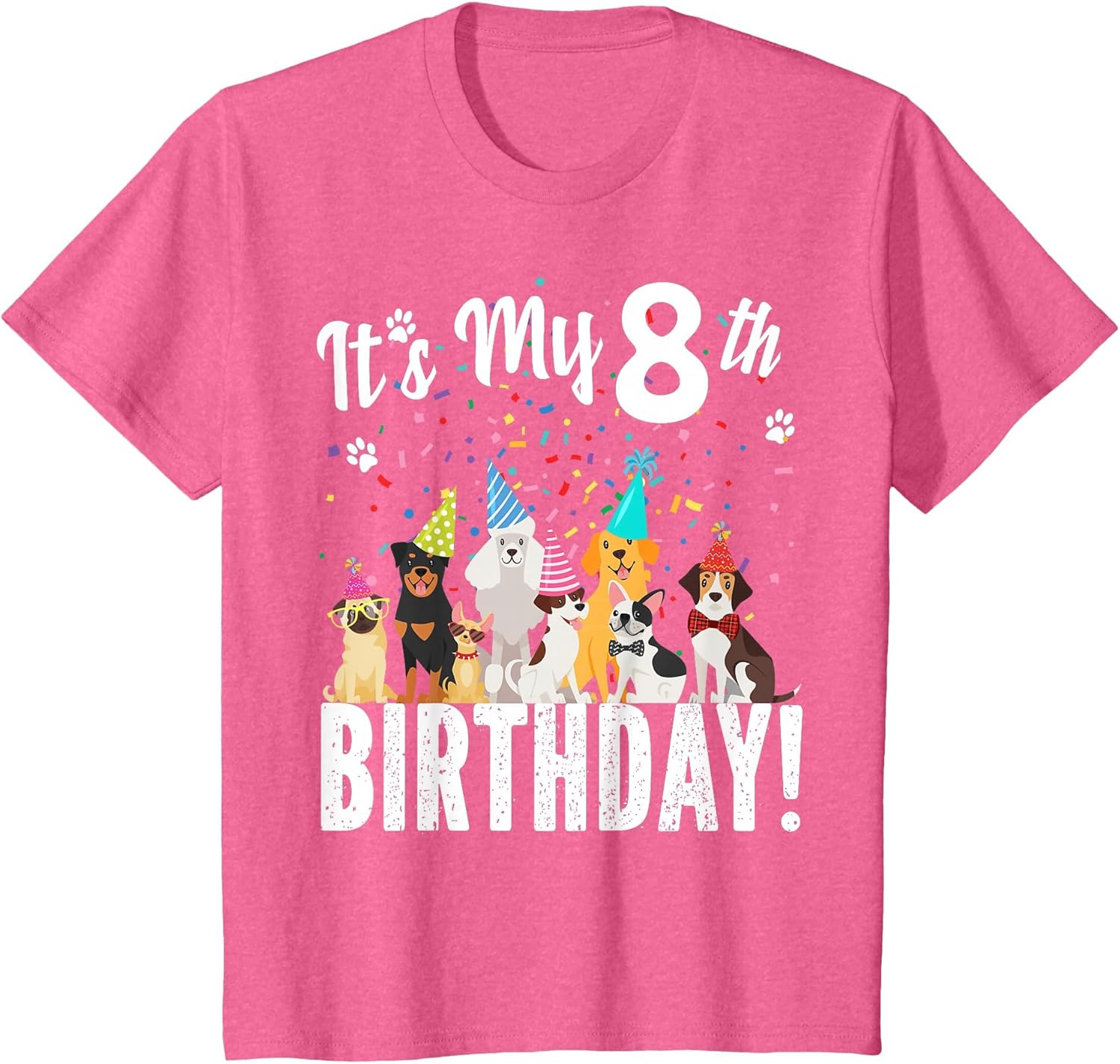 its My 8th Birthday Shirt Toddler Girl with Dogs (Eight)