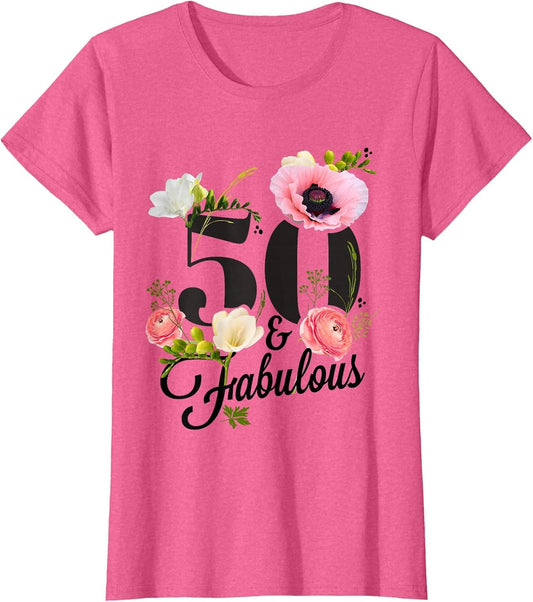 50 and Fabulous 50 Year Old Floral 50th Birthday Gardening