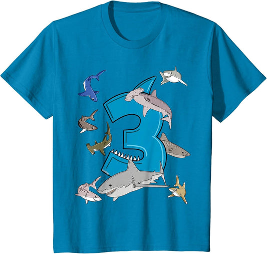 3rd Birthday Boys Shark White Shark