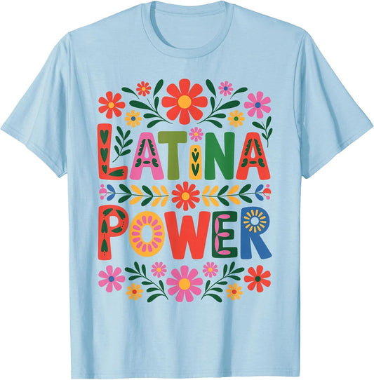Hispanic Heritage Latina Power with Colorful Flowers