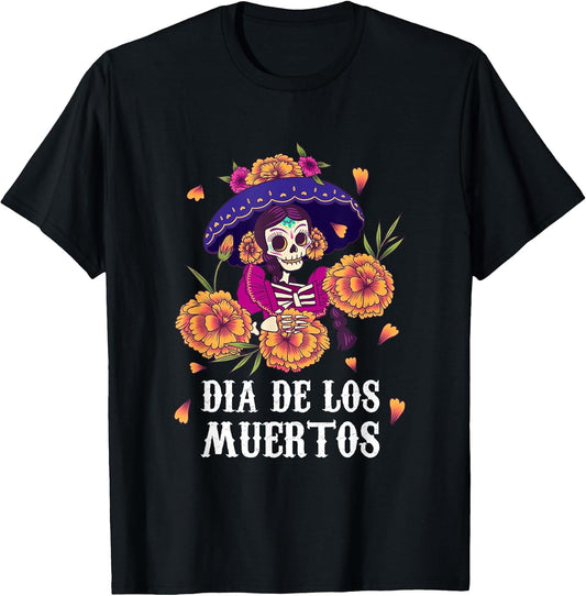 Floral Sugar Skull Dia De Los Muertos Woman Calavera Flowers