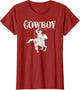 Cowboy T Shirt Horse Rider Cool Western Lasso Roping Cowboy