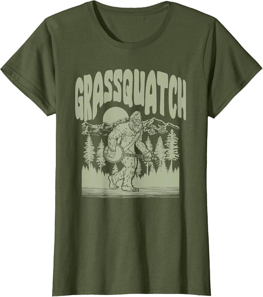 Grassquatch! Funny Bigfoot Banjo Bluegrass Sasquatch Outdoor
