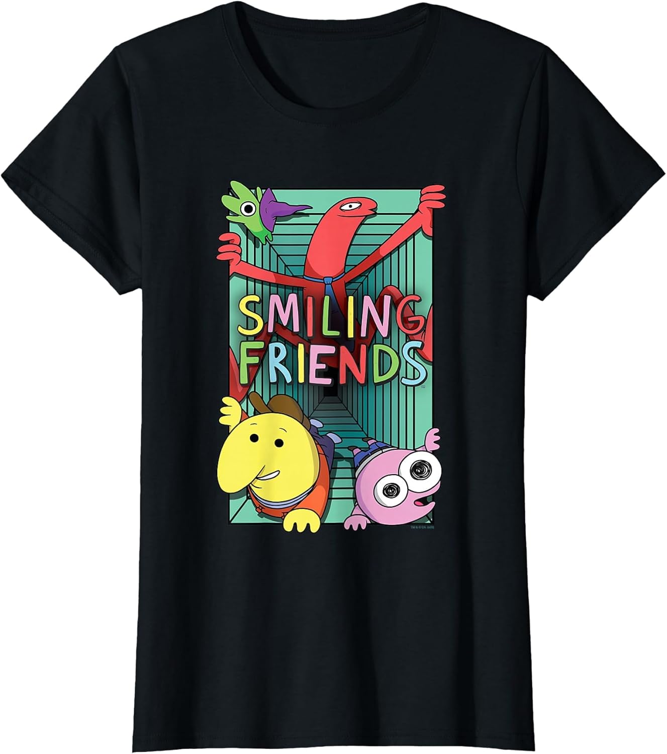 Smiling Friends Crawling Character Collage Cartoon