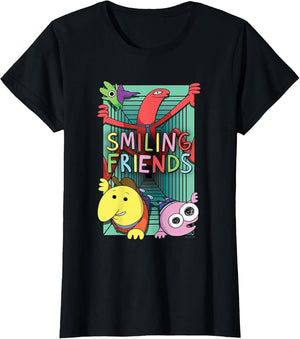 Smiling Friends Crawling Character Collage Cartoon