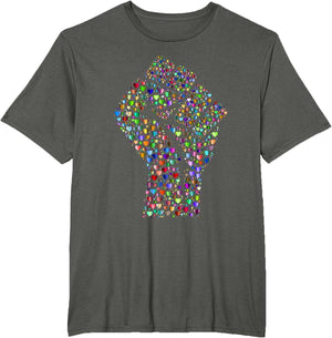 Resist Fist Rainbow Hearts Love