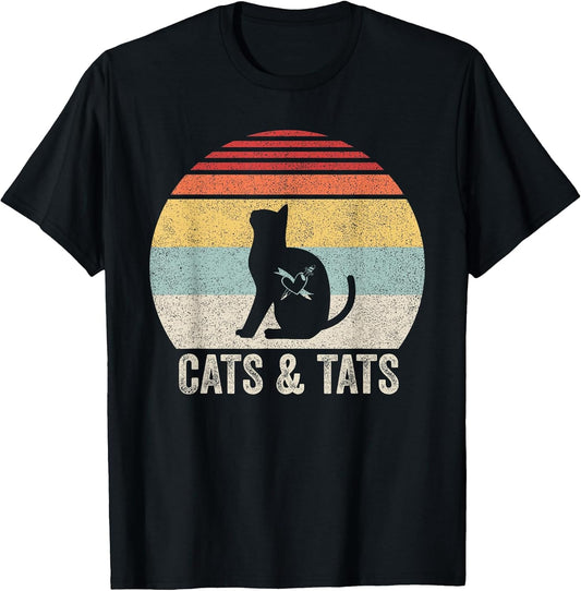 Vintage Cats and Tats Shirt Cat Tattoo Lover Cats & Tats